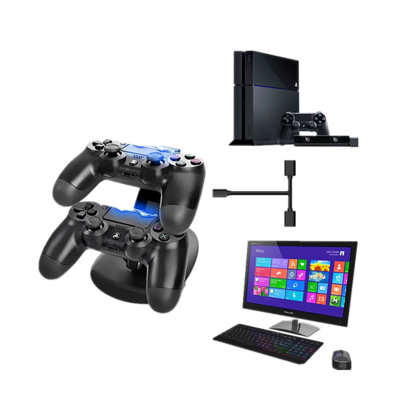 Controller Charger Dock LED Dual USB PS4 Charging Stand Station Cradle for Sony Playstation 4 PS4 / PS4 Pro /PS4 Slim Controller Controller Charger Dock LED Dual USB PS4 Charging Stand Station Cradle for Sony Playstation 4 PS4 / PS4 Pro /PS4 Slim Controller