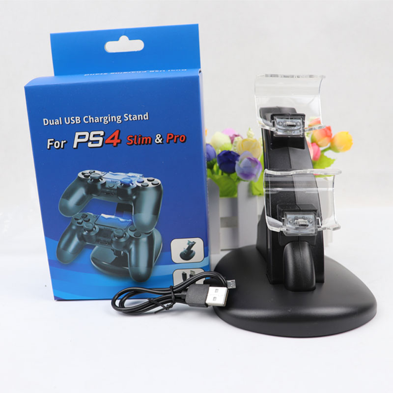 Controller Charger Dock LED Dual USB PS4 Charging Stand Station Cradle for Sony Playstation 4 PS4 / PS4 Pro /PS4 Slim Controller Controller Charger Dock LED Dual USB PS4 Charging Stand Station Cradle for Sony Playstation 4 PS4 / PS4 Pro /PS4 Slim Controller