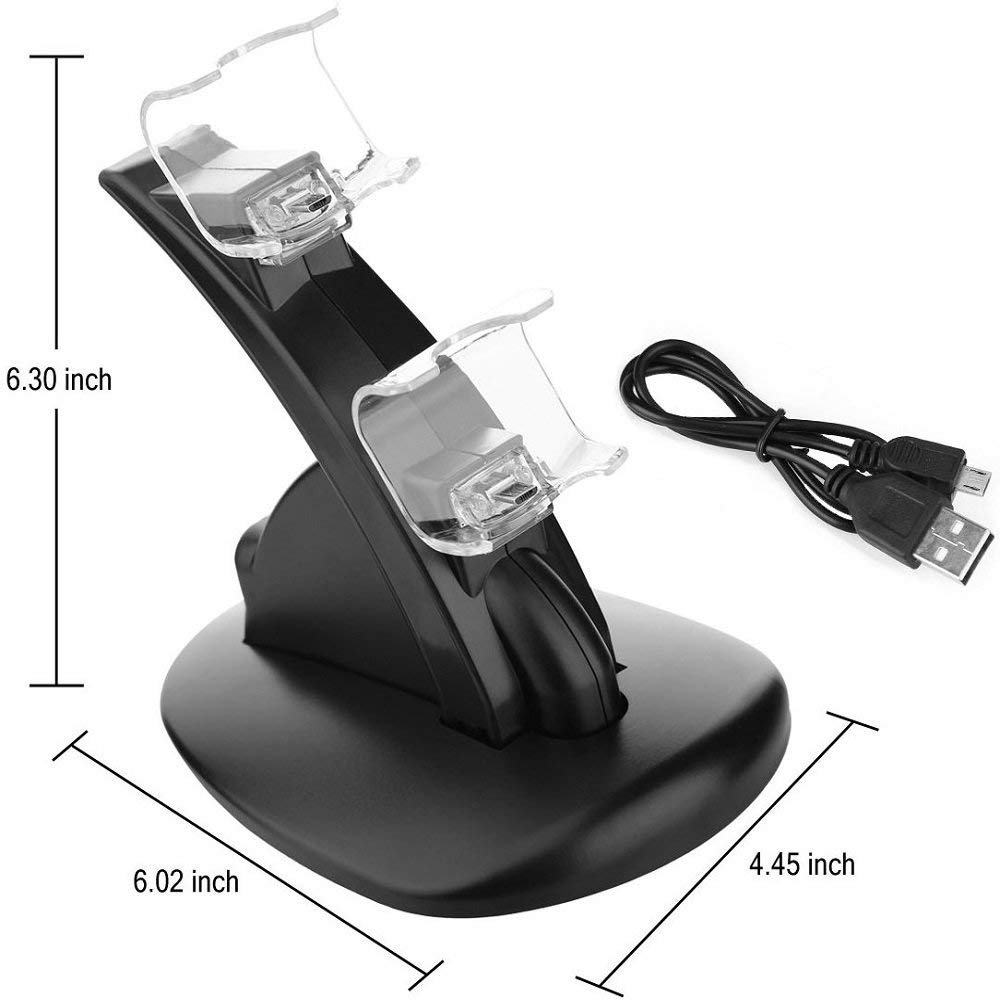 Controller Charger Dock LED Dual USB PS4 Charging Stand Station Cradle for Sony Playstation 4 PS4 / PS4 Pro /PS4 Slim Controller Controller Charger Dock LED Dual USB PS4 Charging Stand Station Cradle for Sony Playstation 4 PS4 / PS4 Pro /PS4 Slim Controller