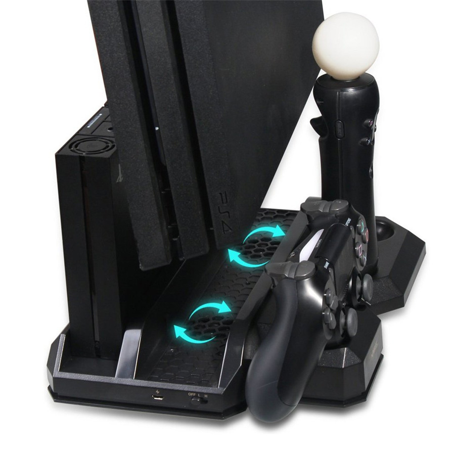 Multifunctional Vertical Console Cooling Stand PS4 Pro/PS4 Slim/PS4 PS Move PS4 Controller Charger Station VR Showcase Holder Multifunctional Vertical Console Cooling Stand PS4 Pro/PS4 Slim/PS4 PS Move PS4 Controller Charger Station VR Showcase Holder