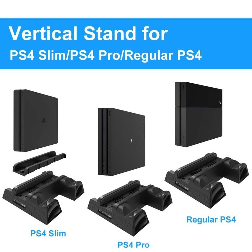 PS4/PS4 Slim/PS4 Pro Dual Controller Charger Console Vertical Cooling Stand Charging Station Dock card Storage For Playstation 4 PS4/PS4 Slim/PS4 Pro Dual Controller Charger Console Vertical Cooling Stand Charging Station Dock card Storage For Playstation 4