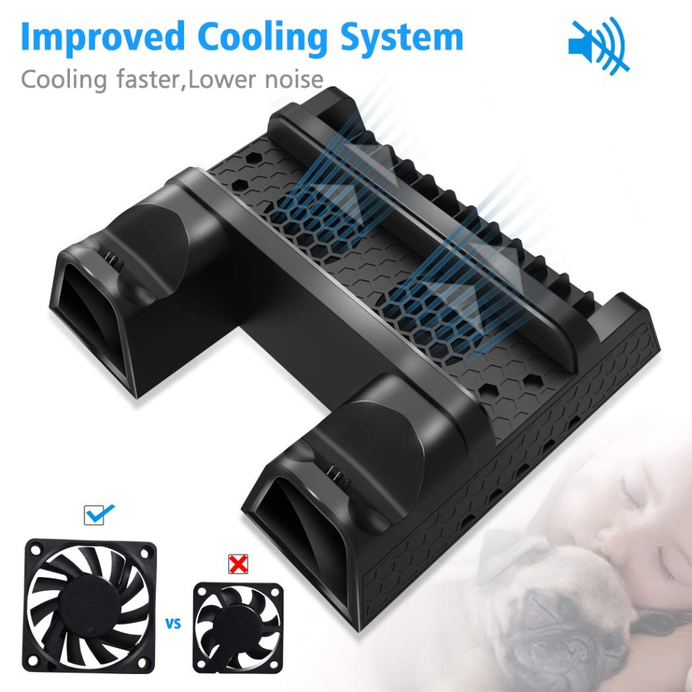 PS4/PS4 Slim/PS4 Pro Dual Controller Charger Console Vertical Cooling Stand Charging Station Dock card Storage For Playstation 4 PS4/PS4 Slim/PS4 Pro Dual Controller Charger Console Vertical Cooling Stand Charging Station Dock card Storage For Playstation 4
